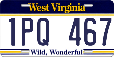 WV license plate 1PQ467