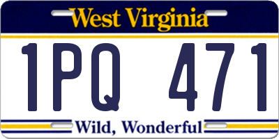 WV license plate 1PQ471