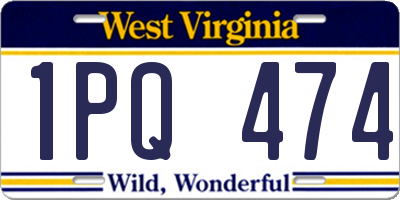 WV license plate 1PQ474