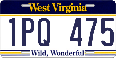 WV license plate 1PQ475