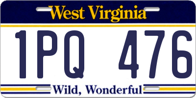 WV license plate 1PQ476