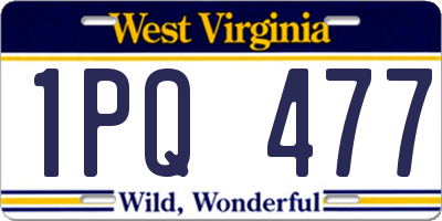 WV license plate 1PQ477