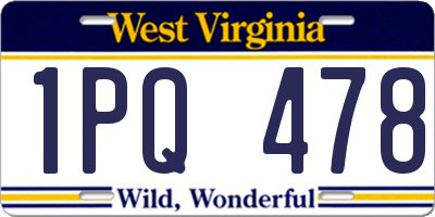 WV license plate 1PQ478