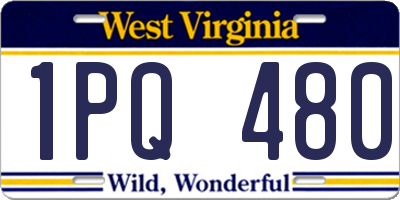 WV license plate 1PQ480