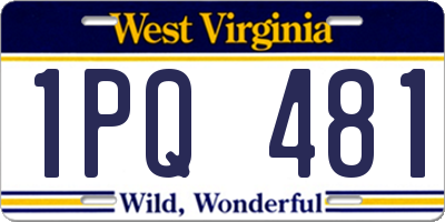 WV license plate 1PQ481