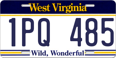 WV license plate 1PQ485
