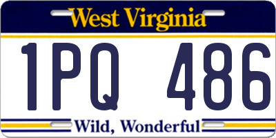 WV license plate 1PQ486
