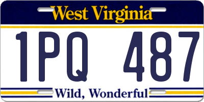 WV license plate 1PQ487