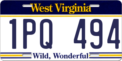 WV license plate 1PQ494