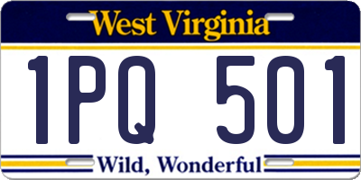WV license plate 1PQ501