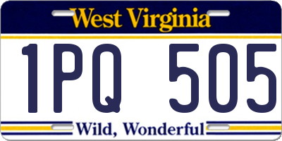WV license plate 1PQ505