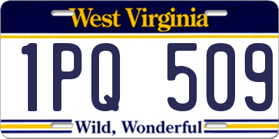 WV license plate 1PQ509