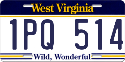 WV license plate 1PQ514