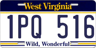 WV license plate 1PQ516