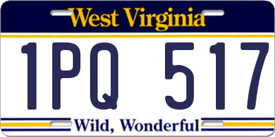 WV license plate 1PQ517