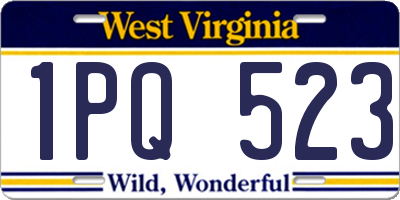 WV license plate 1PQ523