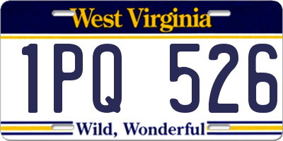 WV license plate 1PQ526