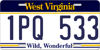 WV license plate 1PQ533