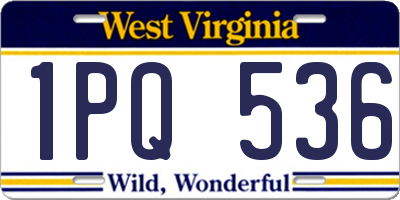 WV license plate 1PQ536