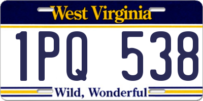WV license plate 1PQ538