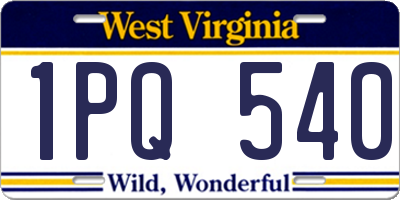 WV license plate 1PQ540