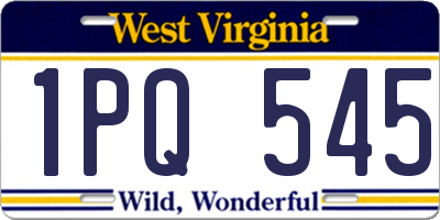 WV license plate 1PQ545