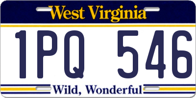 WV license plate 1PQ546