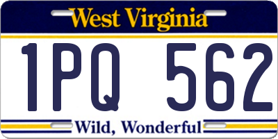 WV license plate 1PQ562
