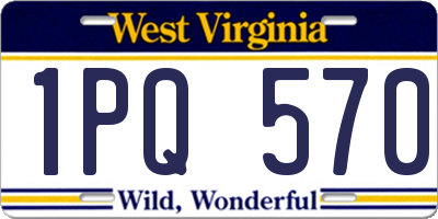 WV license plate 1PQ570
