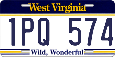 WV license plate 1PQ574