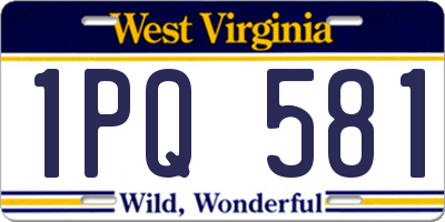 WV license plate 1PQ581
