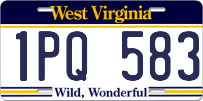 WV license plate 1PQ583