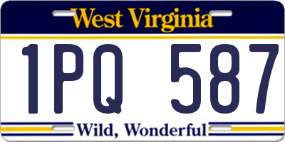 WV license plate 1PQ587