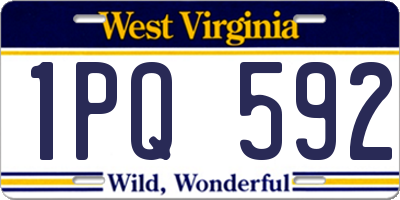 WV license plate 1PQ592