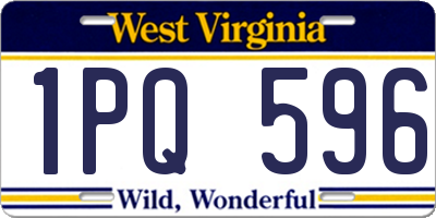 WV license plate 1PQ596