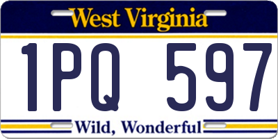 WV license plate 1PQ597