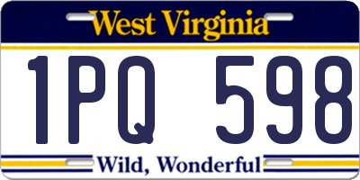 WV license plate 1PQ598