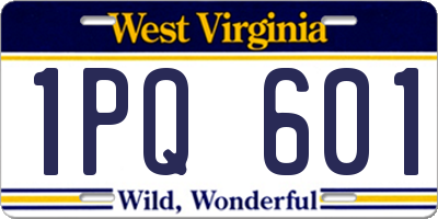 WV license plate 1PQ601