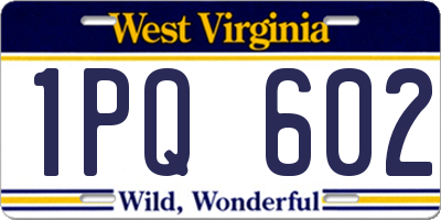 WV license plate 1PQ602
