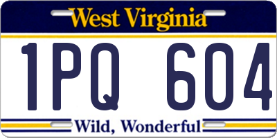 WV license plate 1PQ604