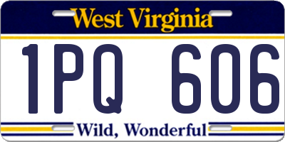 WV license plate 1PQ606
