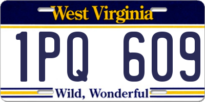 WV license plate 1PQ609