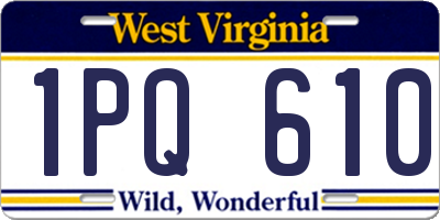 WV license plate 1PQ610