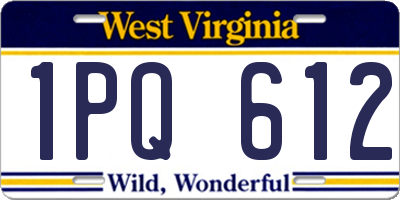 WV license plate 1PQ612