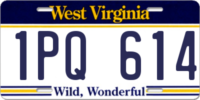 WV license plate 1PQ614