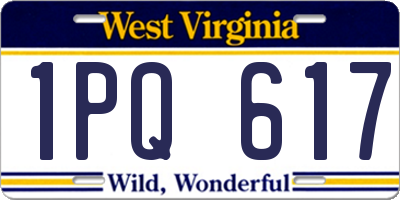 WV license plate 1PQ617