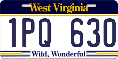 WV license plate 1PQ630