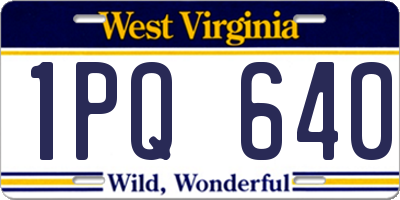 WV license plate 1PQ640
