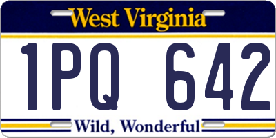 WV license plate 1PQ642