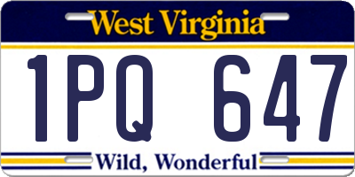 WV license plate 1PQ647